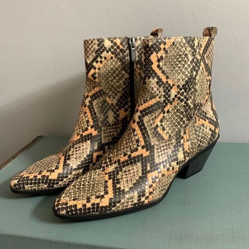 Circus by Sam Edelman boots Garth Snake Print Western Ankle Booties